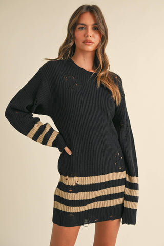 distressed sweater dress