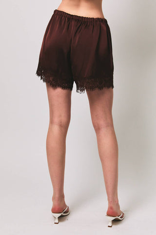 lace + satin shorts