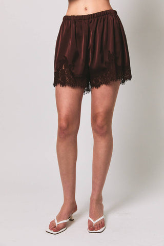 lace + satin shorts