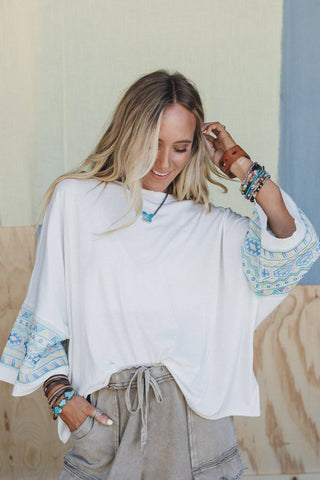 ivory aztec top