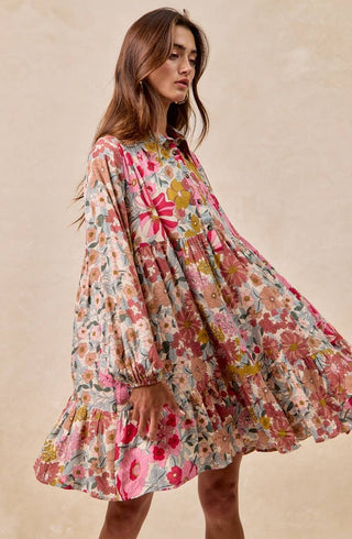 vintage-inspired floral tunic dress