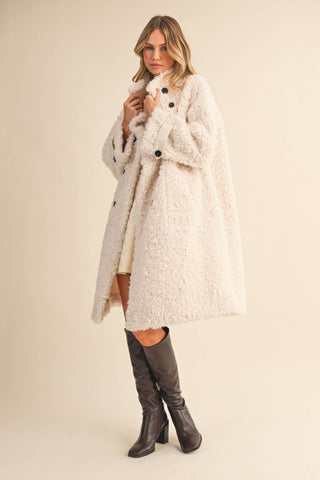winter white faux fur coat