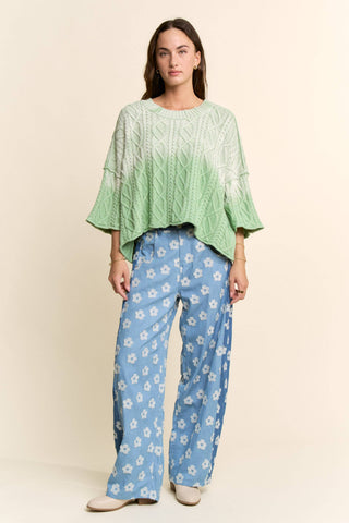 flower print wide-leg culotte pants