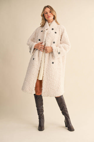 winter white faux fur coat