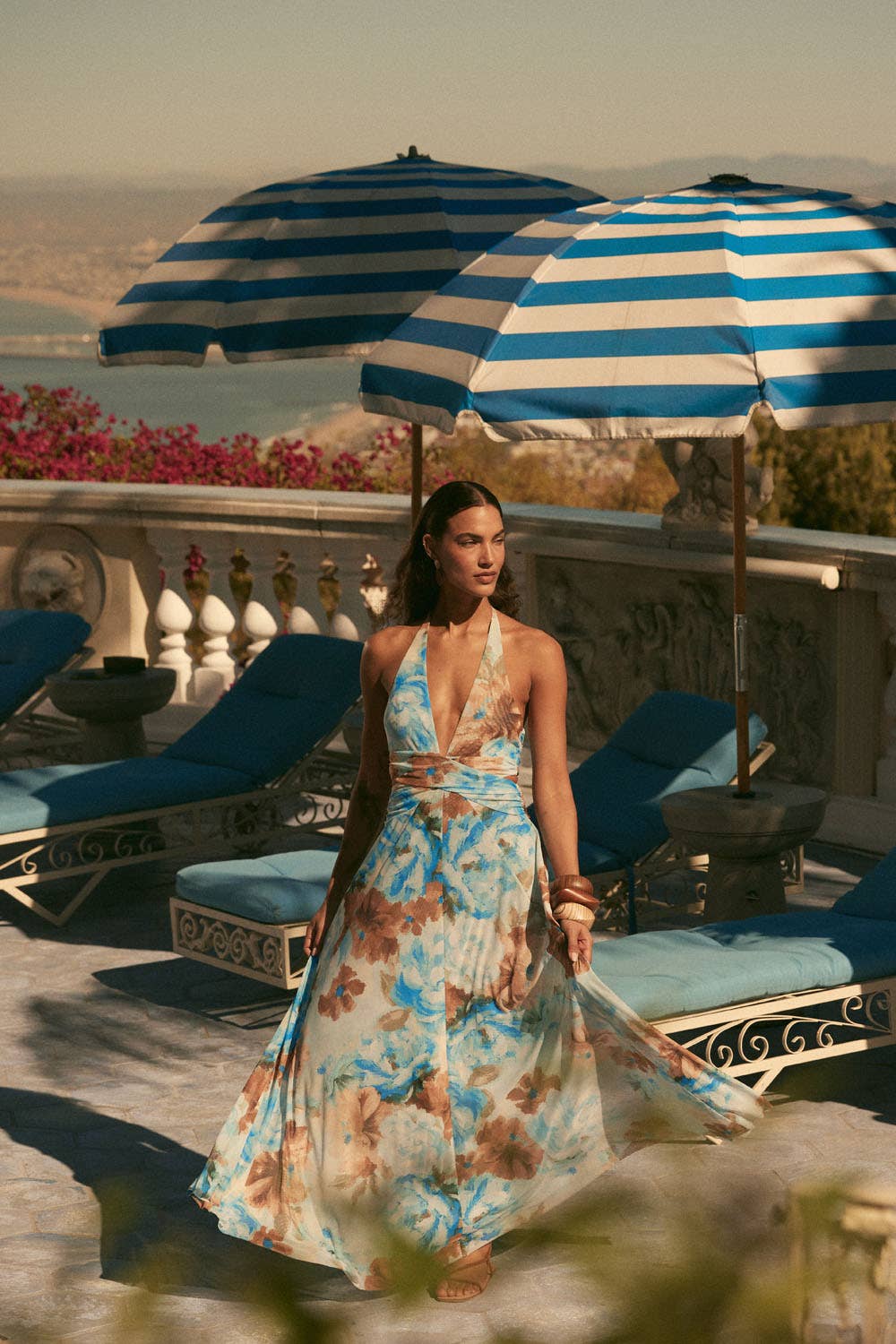 floral mesh maxi