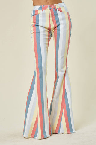 terracotta striped bell bottoms