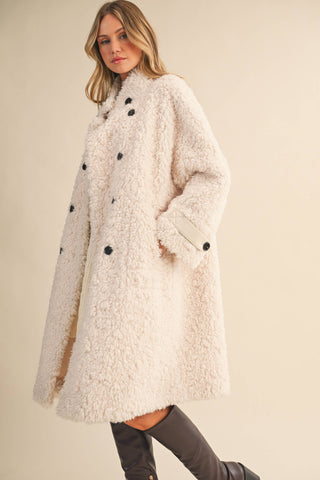 winter white faux fur coat