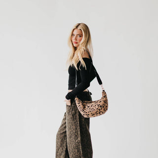 leopard sherpa crossbody