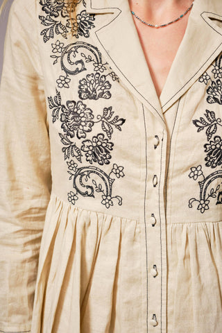 linen vintage flare dress