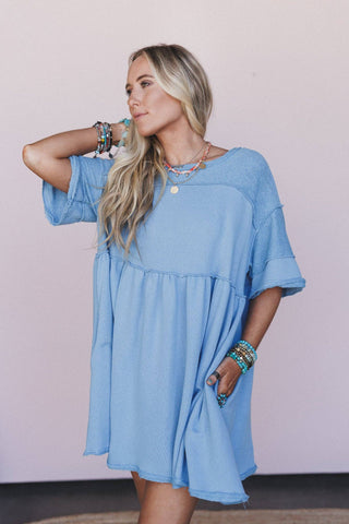 moonlit tunic dress — ocean
