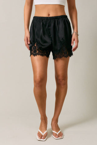 lace + satin shorts
