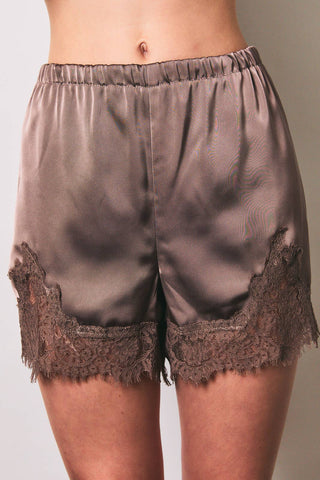 lace + satin shorts