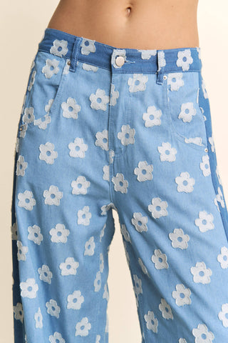 flower print wide-leg culotte pants