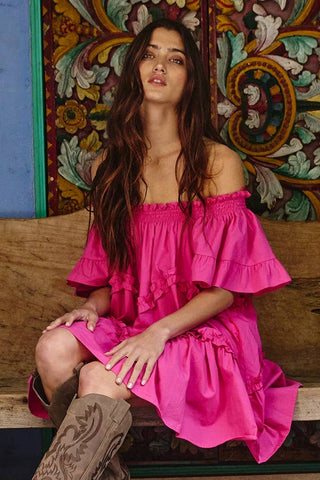 frill trim tiered babydoll dress