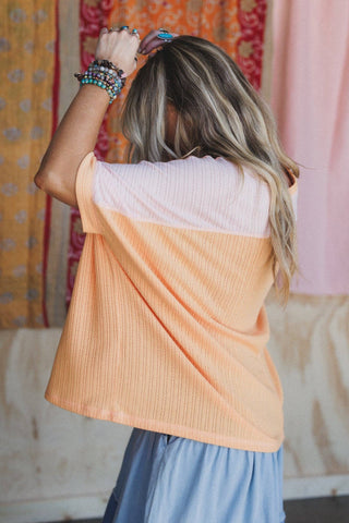 blush apricot boho top