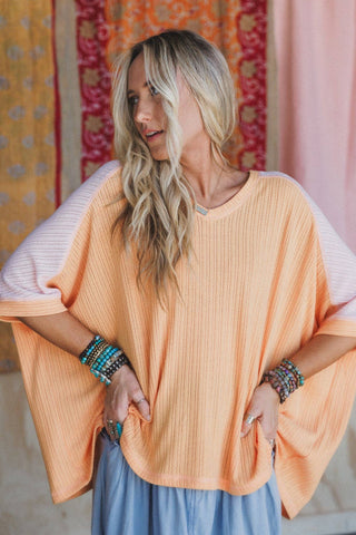 blush apricot boho top