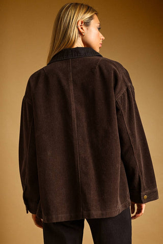 mocha corduroy barn jacket