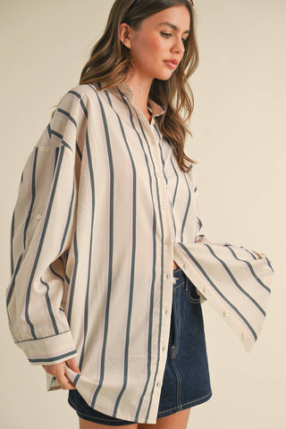 taupe button-down shirt dress