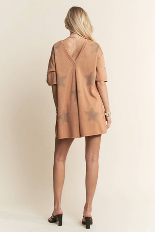 latte star patch + pearl detail romper