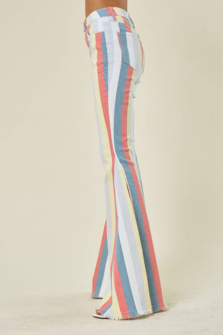 terracotta striped bell bottoms