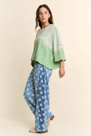 flower print wide-leg culotte pants