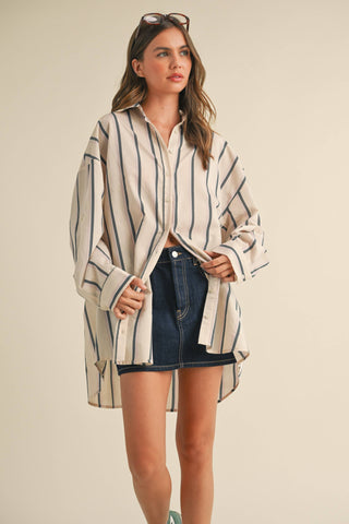 taupe button-down shirt dress