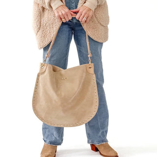 PRE-ORDER // suede hobo bag