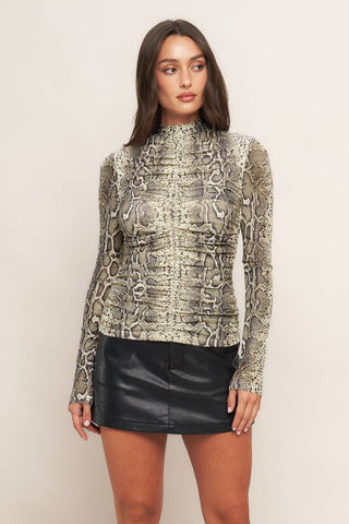 ruched snakeskin top