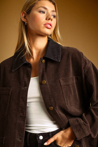 mocha corduroy barn jacket