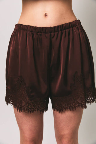 lace + satin shorts