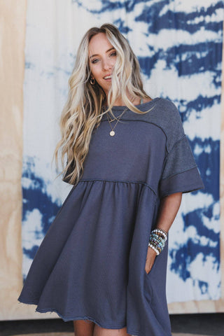 moonlit tunic dress - charcoal