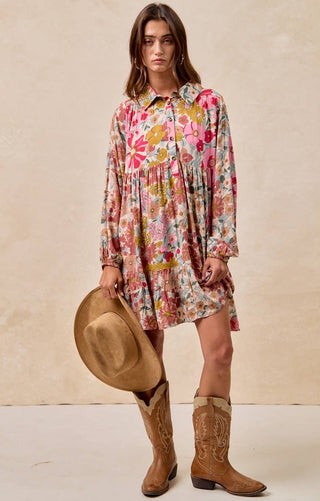 vintage-inspired floral tunic dress