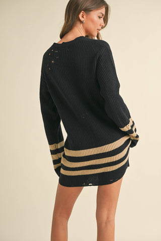 distressed sweater dress
