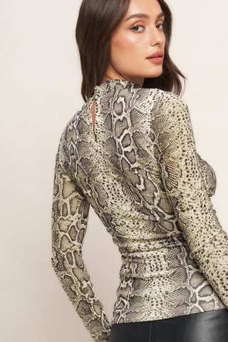 ruched snakeskin top